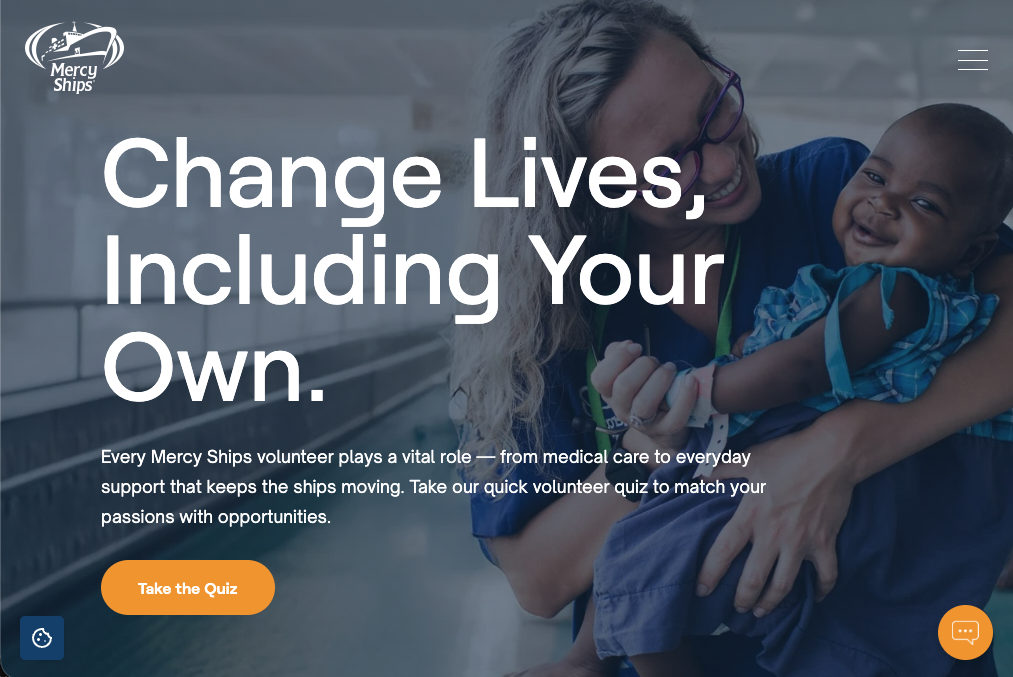 Mercy Ships volunteer homepage